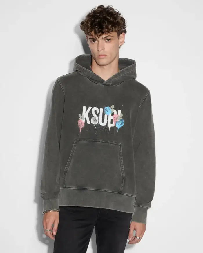 Ksubi Graff Rose Kash Hoodie Acid Grey